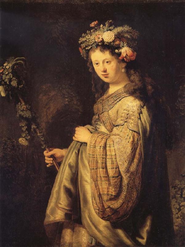 REMBRANDT Harmenszoon van Rijn Saskla in Arcadian Costume